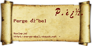 Perge Ábel névjegykártya