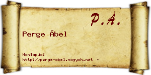 Perge Ábel névjegykártya